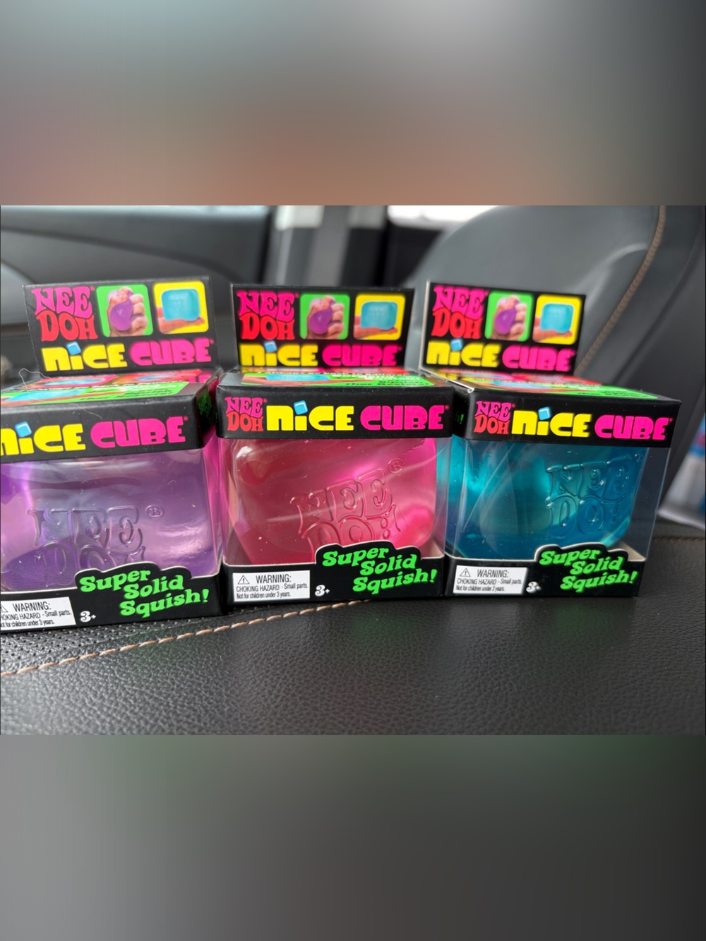 NeeDoh Nice Cube Squishy Toy - Pink, Purple, Teal
